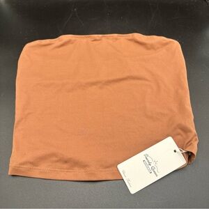 NWT Trendy Queen Women’s Stretchy Brown Bandeau Top Small